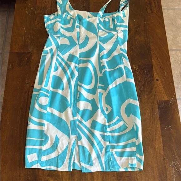 Calvin Klein Blue and White Sleeveless Midi Sundress - Picture 4 of 8